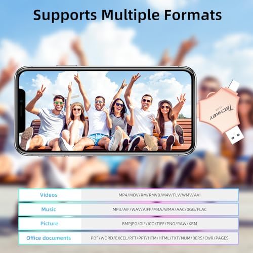 MFi Certified 128 GB USB 3.0 Flash Drive – 3-in-1 External Memory Stick for i Phone, i Pad, Android & PC – High-Speed Data Transfer for Photos, Videos & Backup – Ultimate Portable Storage Solution for Effortless Data Management and Secure File Sharing