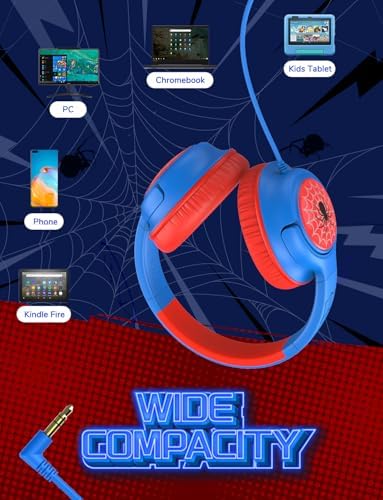 i Clever Kids Headphones: Safe 85 d B Volume Limit, Ergonomic Foldable Design, Superior Stereo Sound, 3.5 mm Jack Compatibility – Ideal for Travel, School & Home Use – Stylish Blue-Green for Boys & Girls