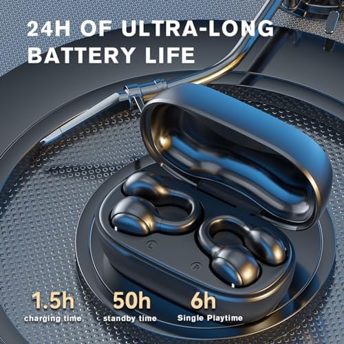 Revolutionary Wireless Clip-On Bone Conduction Earbuds – Open Ear Bluetooth Headphones for Ultimate Comfort and Safety – Waterproof Design for Active Lifestyles – Superior Sound Quality with Seamless Device Compatibility – Ideal for Sports and Outdoor Adventures