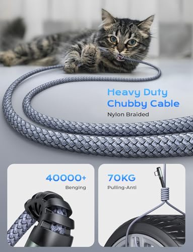 Optimize your charging setup with the AINOPE 240 W USB C to USB C Cable, a 6-foot powerhouse engineered for ultimate speed and flexibility. Featuring a right-angle connector, this fast charging cable is perfect for gaming or multitasking without the clutter of tangled cords. Compatible with the latest devices, including i Phone 16 Pro Max, i Phone 15, Mac Book Air/Pro, i Pad Pro, Samsung Galaxy, and Pixel, it delivers an impressive 240 W power output for rapid charging. The dual-pack offers exceptional value, ensuring you have a reliable charging solution wherever you go. Built with premium materials for durability, the sleek grey and blue design enhances your tech aesthetic while providing long-lasting performance. Elevate your device charging experience with this versatile cable, designed for both home and office use, while ensuring seamless connectivity across all your electronics.