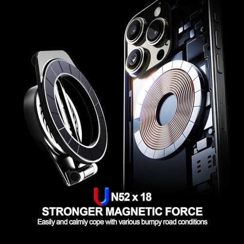 Elevate Your Commuting Experience with the Dual-Function Fits Mag-Safe Car Mount & Fragrance Diffuser – Adjustable Magnetic Holder for All Smartphones – Chic Space Grey Design for Optimal Navigation & Aromatic Bliss – Effortless Dashboard Installation with Secure Grip for Enhanced Convenience on Every Journey