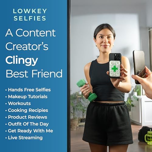 Revolutionary Magnetic Suction Phone Mount for Seamless Content Creation and Fitness | The Clingy Thingy – Mag Safe Compatible Holder for i Phone 16/15/14/13/12 in Elegant White/Green – Experience Unmatched Hands-Free Versatility with Superior Grip and Ultra-Portable Design