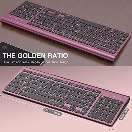 Sleek JOYACCESS J Wireless Keyboard – Ultra-Compact 2.4 G Slim Design with Numeric Keypad for Effortless Typing on Laptops, Mac Book Air, and PCs – Elegant Silver & White Finish for Modern Workspaces – Perfect for Professionals and Students Seeking Enhanced Productivity
