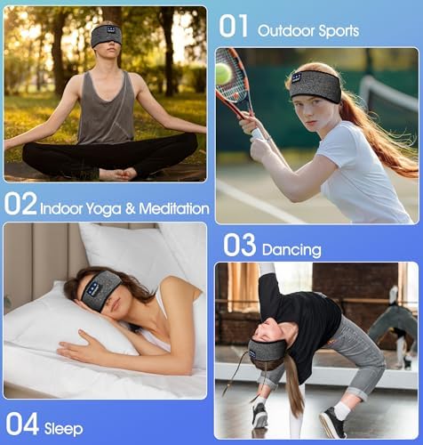 TOPOINT Premium Bluetooth Sports Headband Earphones – Unmatched Comfort for Yoga, Jogging & Sleep – Rapid USB-C Charging with Superior Sound Performance – Perfect Gift for Active Lifestyles and Relaxation Enthusiasts