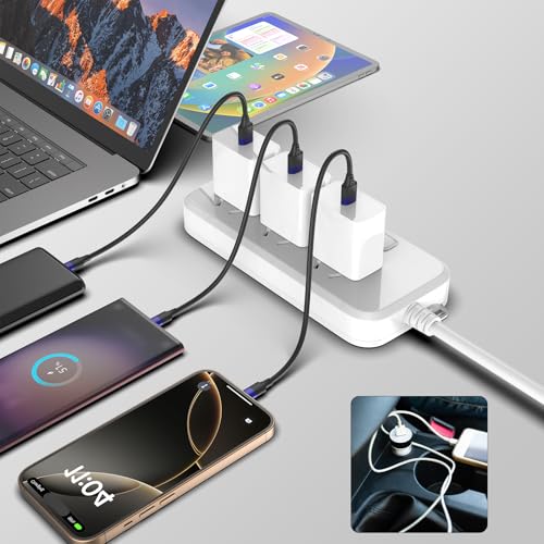 1ft Multipack Short iPhone Charger Cable for iPhone 14 13 12, Bulk Short USB A to USB C Cable 12 inch for Charging Station Compatible with iPhone 15 Samsung Galaxy S20 S10 Note 20 10, 10 Pack Mixed – Enhanced Compatibility and Speed