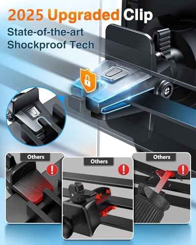 VANMASS Enhanced Car Vent Phone Holder Mount – Universal Smartphone Cradle for i Phone 13 Pro Max, 12, 11, X, XR, XS, 8, 7 Plus, Mini, SE & Android Devices – Secure Handsfree Accessory with Quick Clamp Mechanism and 360-Degree Rotation in Sleek Red Finish for Ultimate Driving Convenience