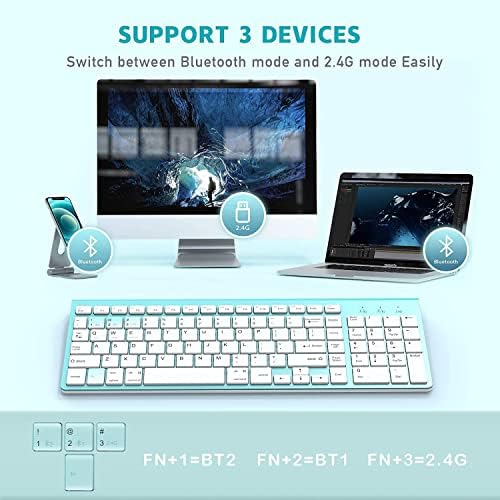 Sleek JOYACCESS J Wireless Keyboard – Ultra-Compact 2.4 G Slim Design with Numeric Keypad for Effortless Typing on Laptops, Mac Book Air, and PCs – Elegant Silver & White Finish for Modern Workspaces – Perfect for Professionals and Students Seeking Enhanced Productivity