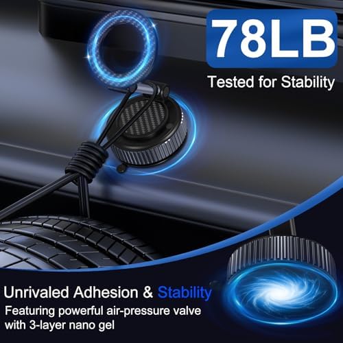 Surundo Premium 360° Magnetic Phone Holder for Car – Versatile Vacuum Suction Mount for i Phone & Android – Foldable Design for Gym, Mirror, and Travel – Ultimate Hands-Free Navigation and Safety Enhancement