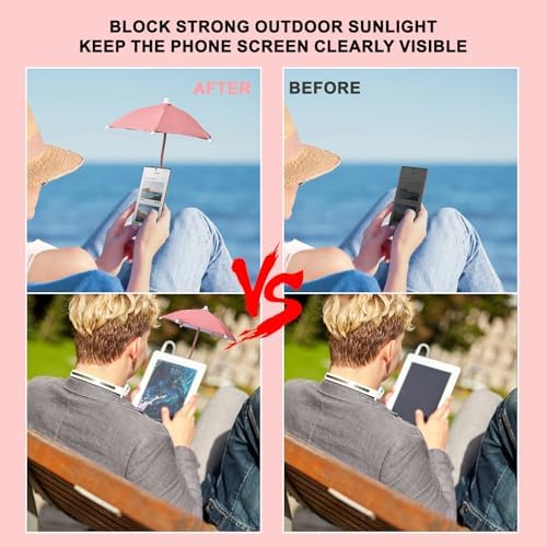 Ultimate Magnetic Umbrella Phone Stand for Outdoor Use – Adjustable Sun Shade Shield for i Phone 16/15/14/13/12 Pro Max, Samsung & Google Devices – Detachable Ring Grip for Enhanced Control – Heat-Resistant Design for Durability – Effortless Magnetic Setup – Car Mount Compatible – Elevate Your Mobile Experience in the Sun