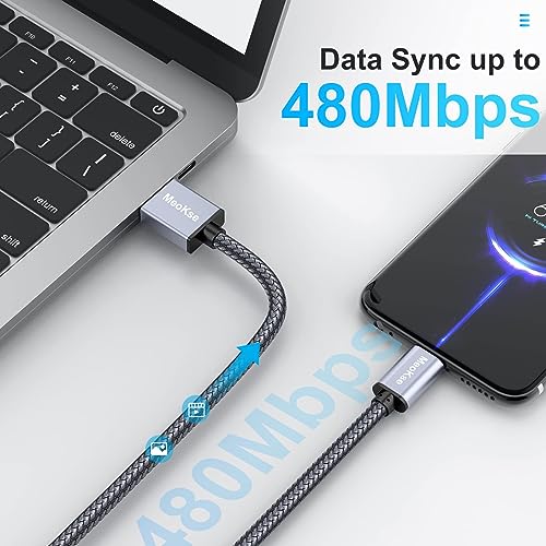Meokse 50 FT Micro USB Charging Cable – Extra-Long Nylon Braided Fast Charger for Android Devices, Ideal for Samsung Galaxy S7/S6 Edge/S5, LG G4, HTC, PS4, Cameras, and MP3 Players – Unmatched Durability and Convenience for All Your Charging Needs