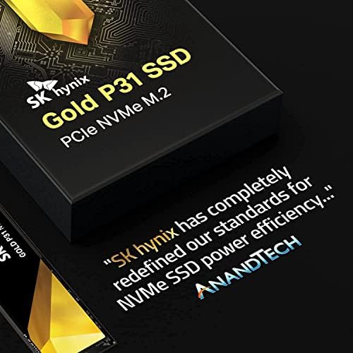 Elevate Your Gaming and Creative Workflows with the SK hynix Gold P31 500 GB PCIe NVMe Gen3 M.2 2280 SSD – Experience Blazing Speeds of Up to 3500 MB/s, Unmatched Reliability with 128-Layer NAND Flash, and Effortless Compatibility for Laptops and Desktops – Your Ultimate Storage Upgrade Awaits