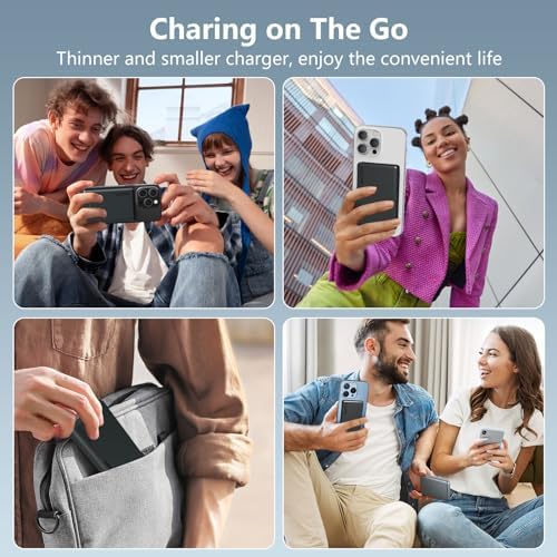 LUCKYDUO Ultra Slim 10000 m Ah Magnetic Power Bank – Sleek Wireless Charger with PD 20 W Two-Way USB-C Fast Charging for i Phone 16/15/14/13 Series – Perfect Travel Companion for Effortless Charging on the Go