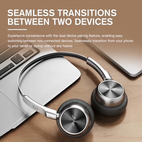 Nostalgic Retro Wireless Bluetooth Headphones – 60-Hour Battery Life, Lightweight Comfort, Built-in Microphone, Dual Device Pairing & Custom Sound App for an Immersive 80 s & 90 s Audio Adventure – Ideal for Active Music Enthusiasts and Daily Listening