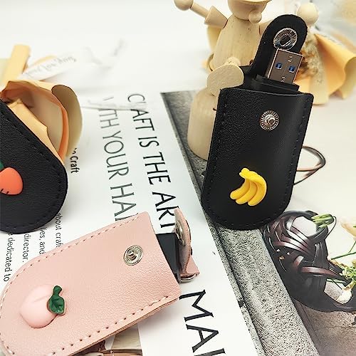 Stylish Pink Leather USB Flash Drive Case Set – 3 Durable Protectors for Safe Storage and Easy Access – Perfect for Women Who Love Chic Tech Accessories – Enhanced Compatibility & Speed for All USB Drives