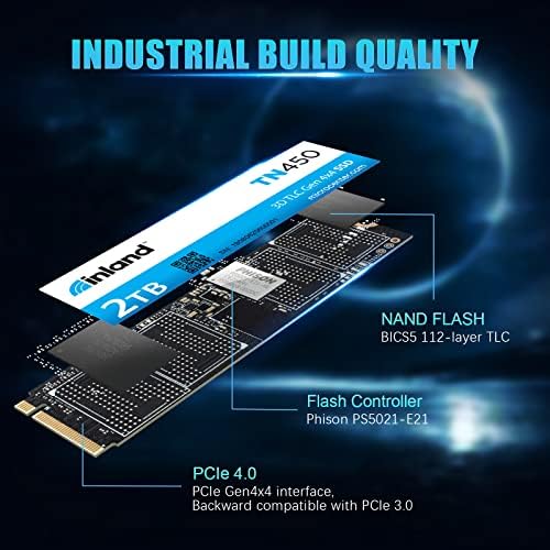 Elevate Your Performance with the INLAND TN450 500 GB NVMe M.2 PCIe Gen4 x4 Internal SSD – Unmatched 5,000 MB/s Speeds, 3 D NAND Technology for Ultimate Durability, Perfect Upgrade for Laptops & Desktops