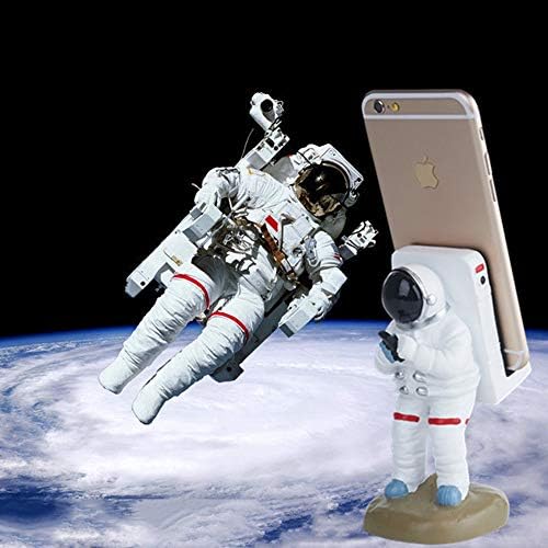 Charming Astronaut Resin Phone Stand – Durable Desktop Holder for i Phones, Androids & Tablets – Universal Compatibility with Non-Slip Base for Effortless Hands-Free Viewing – Quirky Décor for Home & Office – Perfect for Video Calls and Streaming Sessions