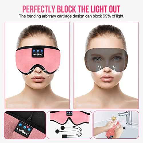 Ultimate Bluetooth Sleep Mask with Built-In Headphones – Perfect for Side Sleepers Seeking Uninterrupted Relaxation – Advanced Wireless Eye Cover for Enhanced Sleep Quality – Soft, Breathable Fabric for All-Night Comfort – Rechargeable Battery for Extended Playback – Ideal Travel Companion for Music Lovers and Restful Sleep