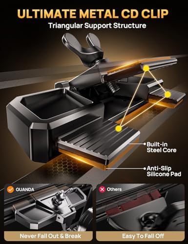 Universal CD Slot Car Phone Mount by GUANDA TECHNOLOGIES – Premium Adjustable Anti-Slip Holder for i Phone & Android Devices with Versatile Air Vent Clip for Safe Navigation and Enhanced Accessibility