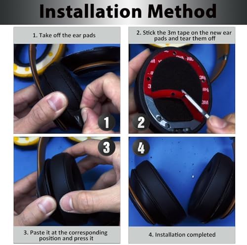 Elevate Your Beats Studio Pro Wireless Headphones with Premium Cooling Gel Replacement Earpads – Soft Protein Leather & Adaptive High-Density Memory Foam for Unmatched Comfort and Sound Isolation – Innovative Design in Sleek Black for Extended Wear Performance