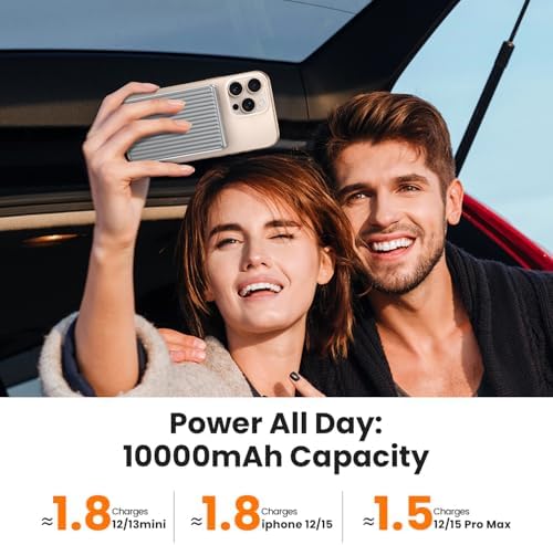 Magnetic 10000 m Ah Ultra-Slim Power Bank – 20 W Rapid Wireless Charger for i Phone 12/13/14/15 Pro Max – Compact & Lightweight Design with Enhanced Safety – Ideal for Quick On-the-Go Charging Solutions