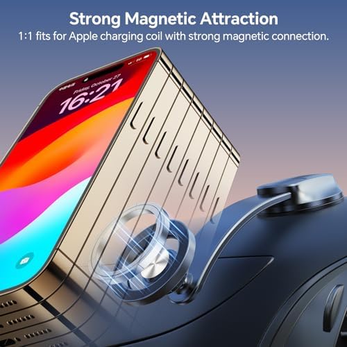 Revolutionary Mag Safe Car Phone Mount with Superior Suction – Adjustable Magnetic Holder for i Phone 16, 15, 14, 13, 12 Pro Max & Plus – Bendable Memory Alloy for Customized Viewing Angles – Ultimate Safety & Navigation Companion – Premium Car Accessory for Unmatched Device Compatibility