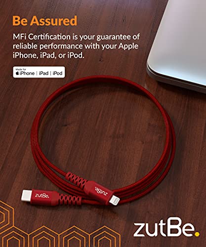 Elevate Your Charging Routine with the Shield MFi Certified USB-C to Lightning Cable – 6 ft Braided Kevlar Design for i Phone 14/13/12/11 Pro/Pro Max, i Pad, Air Pods, and i Pod – Rapid Power Delivery Support, Sleek Black & Silver Finish for Enhanced Durability and Style