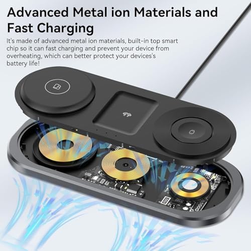 Ultimate 3-in-1 Wireless Charging Station for Apple Devices – Foldable & Portable Charger for i Phone 16/15/14/13/12 Series, Apple Watch Ultra/SE/6/5/4/3/2/1, and Air Pods Pro/2/3/4 – Fast, Efficient, and Travel-Friendly Design for Seamless Power Solutions