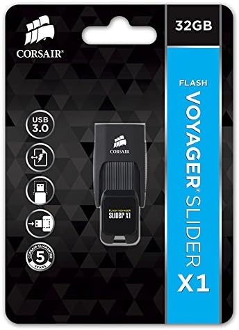 Corsair 32 GB USB 3.0 Flash Voyager Slider X1 – High-Speed Portable Storage with Universal Compatibility for Effortless File Transfers and Media Backup