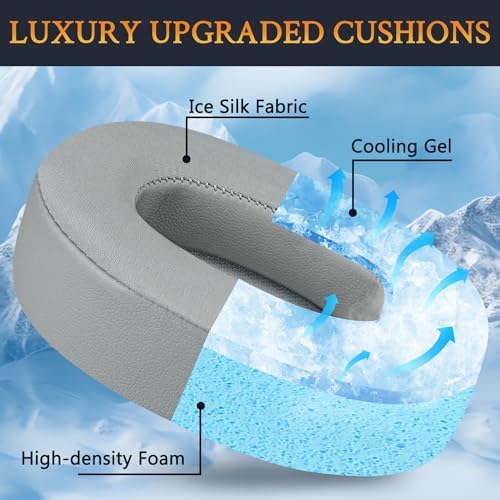 SOULWIT Navy Blue Cooling Gel Earpads for JBL E55 BT – Premium Comfort & Noise Isolation Replacement Cushions for Over-Ear Headphones – Ultimate Sound Enhancement Accessory