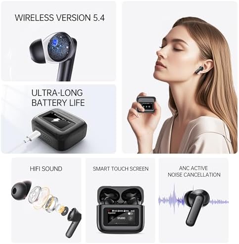 Next-Gen AI Translation Earbuds with Immersive HD Sound & Extended Battery Life – Bluetooth Headphones Featuring 3-in-1 Language Translation and Innovative LCD Touch Display for Effortless Global Connectivity – Ideal for Travelers and Professionals Seeking Seamless Communication and Exceptional Audio Quality