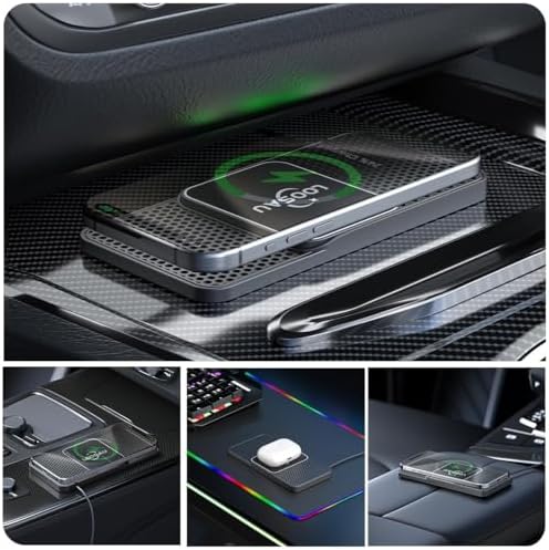 Effortless Fast Charging for i Phone 16: LOOSAU 15 W Magnetic Wireless Car Charger Pad with Non-Slip Design and 1 M Type C Cable – Ultimate Compatibility for i Phone 16, 15 Pro Max, 14, 13, and 12 Models – Your Essential On-the-Go Charging Solution