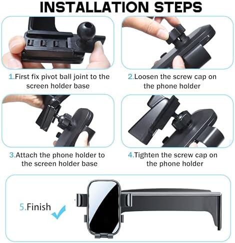 Car Phone Holder for Honda Civic 2025 2024 2023 2022 Accessories 9″ Screen Fixed Clip Cell Phone Mount Auto Lock Hands-Free 360 Degree Rotation Dash Phone Holder Stand for All Phones – Enhanced Compatibility and Speed