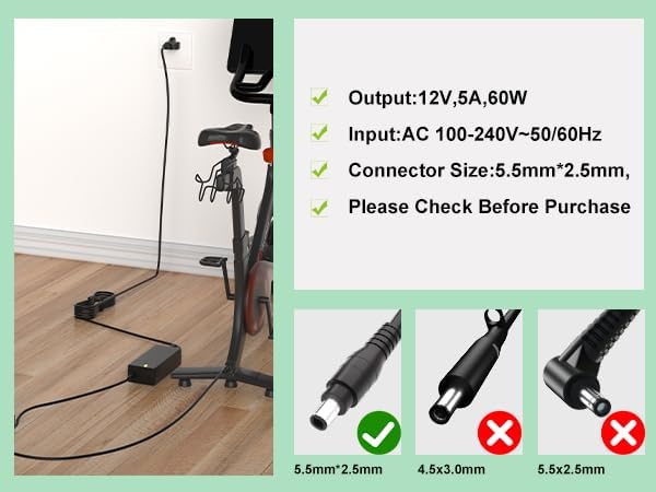 Upgrade Your Peloton Bike Experience with Our 12 V 4.17 A Power Adapter Charger – Reliable Replacement for PLTN-RB1, VO/RB1 V1 & RB1 VQ Models (Bike Plus Not Included) – Essential Charging Solution for Fitness Aficionados Seeking Seamless Performance and Uninterrupted Workouts