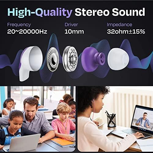 Multicolored Disposable Earbuds Bulk Pack – 30 Pairs of In-Ear Headphones for Schools & Libraries | 3.5 mm Stereo Jack, Lightweight & Hygienic Audio Solution | Perfect for Group Settings & Multimedia Engagement