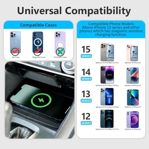 Elevate Your Driving Experience with the Xipoo Magnetic Wireless Charger Pad for 2016-2021 Honda Civic – Fast Charging Solution for Effortless Power on the Go, Seamless Installation, and Sleek Design for Modern Motorists