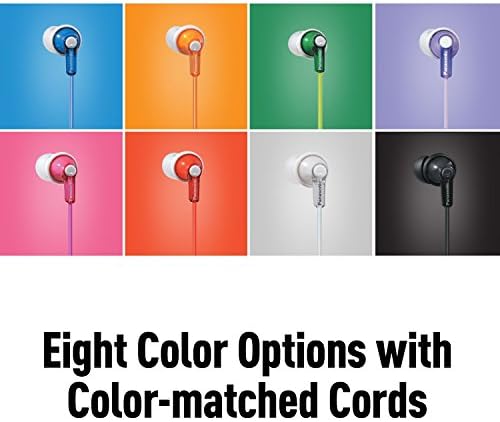 Panasonic Ergo Fit Wired Earbuds with Microphone – Superior Sound Quality with Ergonomic Comfort, Universal 3.5 mm Jack Earphones for Phones and Laptops in Stylish Metallic Purple – Custom-Fit Earpieces (S/M/L) for Optimal Audio Experience and Hands-Free Calls – RP-TCM125-VA
