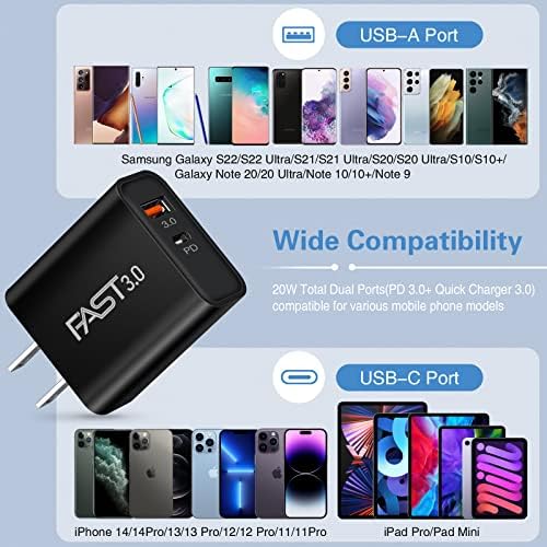 5 Pack Boxeroo USB-C Wall Charger Block – Dual Port PD Fast Charging Adapter for i Phone 15 Pro Max, Google Pixel 6/5, Samsung Galaxy – Universal USB-C Plug for Rapid Device Charging – Compact, Durable, and Travel-Friendly