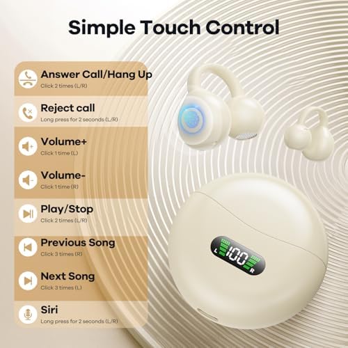 Revolutionary Lightweight Bone Conduction Headphones – True Wireless Open-Ear Earbuds in Trendy Light Yellow for Active Lifestyles, Perfect for Running, Gym Workouts, and Driving – Stay Aware with Premium Sound Quality, Effortless Bluetooth Connectivity for i Phone & Android Users, Waterproof Design for Ultimate Durability