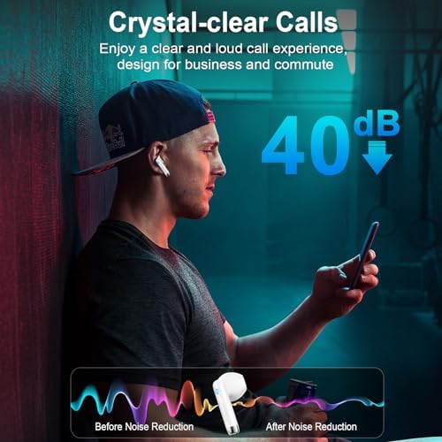 Revolutionary Wireless Earbuds with Bluetooth 5.3: IP7 Waterproof Noise Cancelling Technology, 42-Hour Playtime, and Superior Stereo Bass for Enhanced Audio Experience – Perfect for Active Lifestyles and Effortless Connectivity with Android & i OS Devices