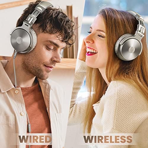 One Odio Studio Pro C Silver Over-Ear Bluetooth Headphones: Immerse Yourself in 110 Hours of Uninterrupted Wireless Audio with High-Performance 50 mm Neodymium Drivers for Rich Deep Bass and Crystal-Clear Sound; Effortlessly Portable Foldable Design Ideal for Travelers, Seamless Compatibility Across PCs, Phones, and Tablets for Ultimate Versatile Listening Experience