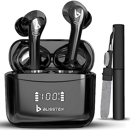 Premium Bluetooth Wireless Earbuds with Active Noise Cancelling and Touch Control – IPX6 Waterproof Earphones for Calls and Gaming, Featuring Wireless Charging Case and Cleaning Pen Tool, Ergonomic Design for Ultimate Comfort and Enhanced Device Compatibility in Sleek Black