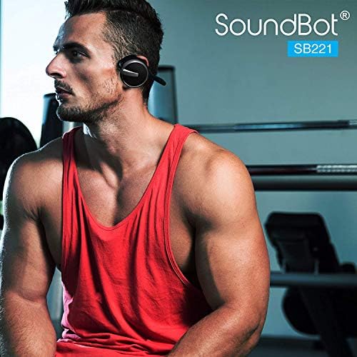 Soundbot SB221 HD Bluetooth 4.0 Sports-Active Earbuds – 20 H Music, 25 H Calls, Sweat-Resistant Ergonomic Fit, Voice Command Ready, Enhanced Compatibility for Fitness Enthusiasts – Unmatched Sound Quality & Freedom of Movement in Black