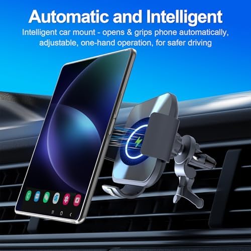 Revolutionary 2-in-1 Wireless Charging Car Mount for Samsung Galaxy Z Fold Series – 15 W Fast Charger & Versatile Phone Holder for Dashboard or Air Vent – Durable & Stylish Accessory for Effortless On-the-Go Charging and Accessibility