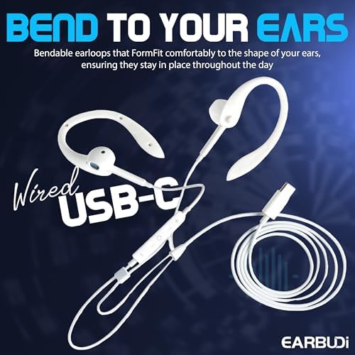 Customizable Bendable USB-C Wired Earbuds – Exceptional High-Fidelity Audio Quality, Tailored Comfort Fit, and Effortless Compatibility with USB-C Devices for Music Lovers and Gamers