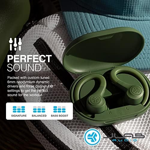 JLab Go Sport+ Wireless Workout Earbuds – Unrivaled 35+ Hour Bluetooth Battery Life, C3 Clear Calling Technology for Distinct Conversations, and Secure Earhook Design for Unyielding Stability During Workouts – Elevate Your Sound Experience with 3 Adjustable EQ Settings and Broad Device Compatibility in Sleek Graphite Finish