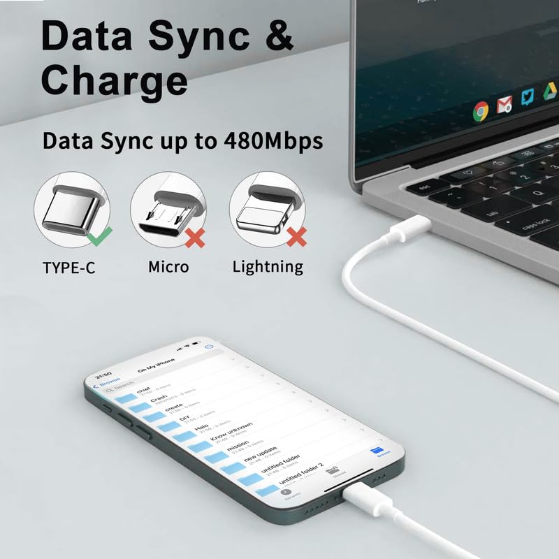 60 W Fast Charging USB C to USB C Cable – 10 FT Durable Braided Charger Cord for i Phone 16/15, Samsung, Android, Huawei, Google, Mac Book & More – Unmatched Compatibility & High-Speed Data Transfer