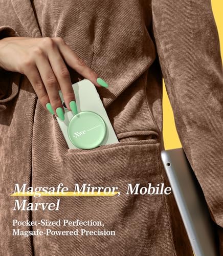 Cell Phone Stand Compatible with Magsafe Mirror Mount [Anti-Scratch & Portable] Girls Women Magnetic Travel Makeup Mirror Desk Fits for iPhone 16/15/14/13/12 Plus Pro Max (Green) – Enhanced Compatibility and Speed