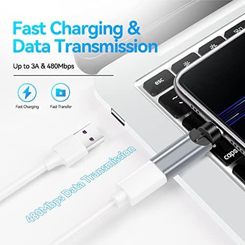 Revolutionize Your Charging with 540° Rotate Magnetic Charging Cables – 6.6 ft, 3-Pack, Universal Compatibility for USB Type C & Micro USB Devices, Fast Charging & 480 Mbps Data Transfer for Effortless Connectivity