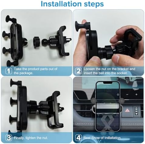Toyota RAV4 & Highlander Air Vent Phone Holder Mount | Universal Compatibility for 2019-2024 Models | Secure and Adjustable Car Cradle for Safe Navigation & Hands-Free Calling | Easy Tool-Free Installation | Durable Design for Long-Lasting Use