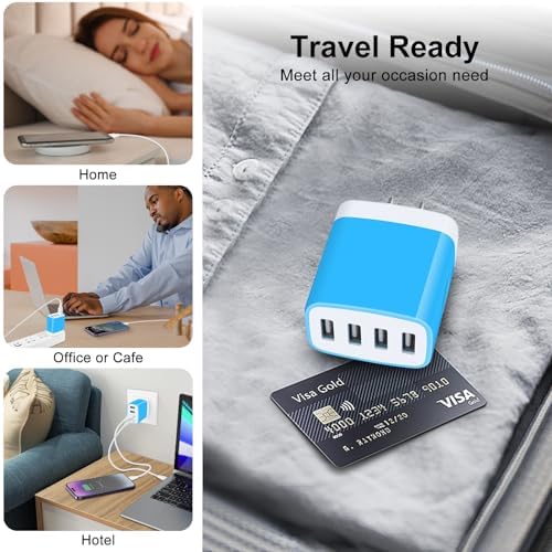 Dual USB Wall Charger 2-Pack – Rapid Charge Block for i Phone, Samsung Galaxy & Google Pixel – Universal Compatibility Power Adapter for Home, Office, and Travel – Fast Charging Technology with Compact Design – Reliable Multi Plug Outlet Solution for All Your Devices